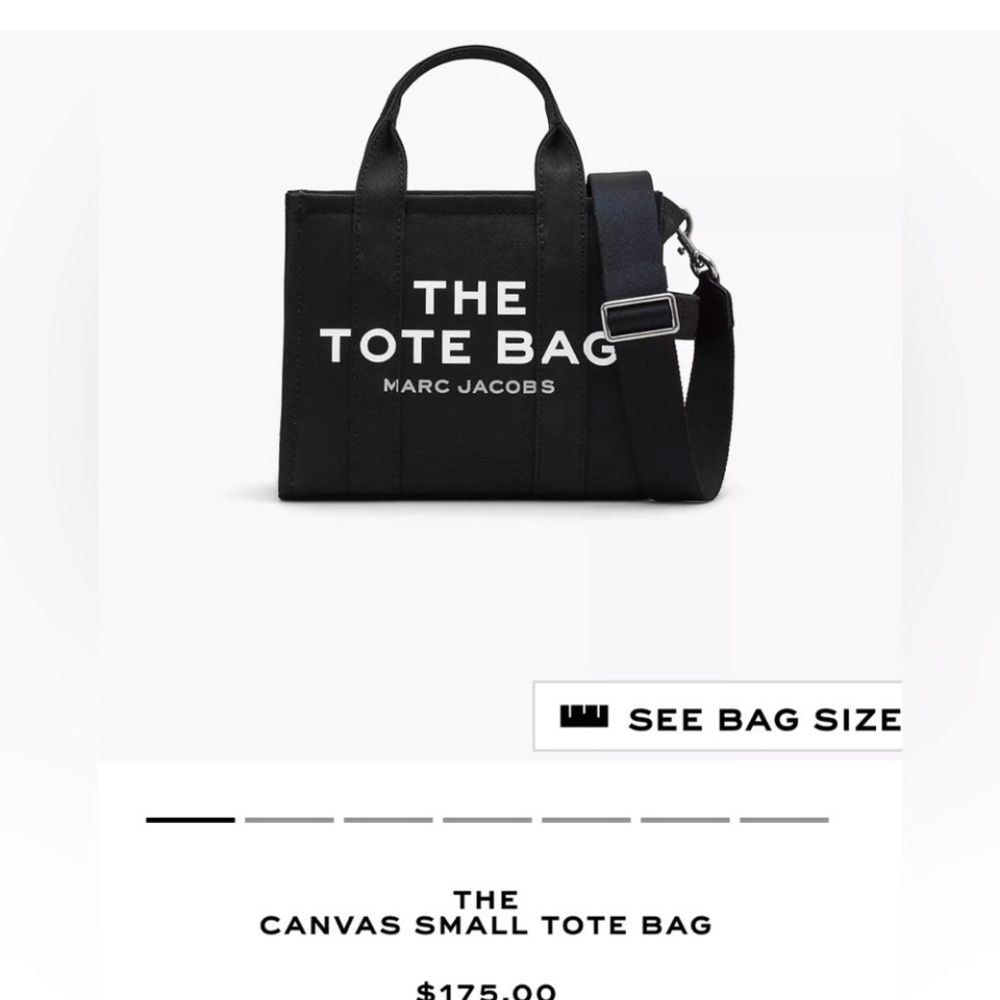 Marc Jacob small black Canvas The Tote Bag with crossbody strap